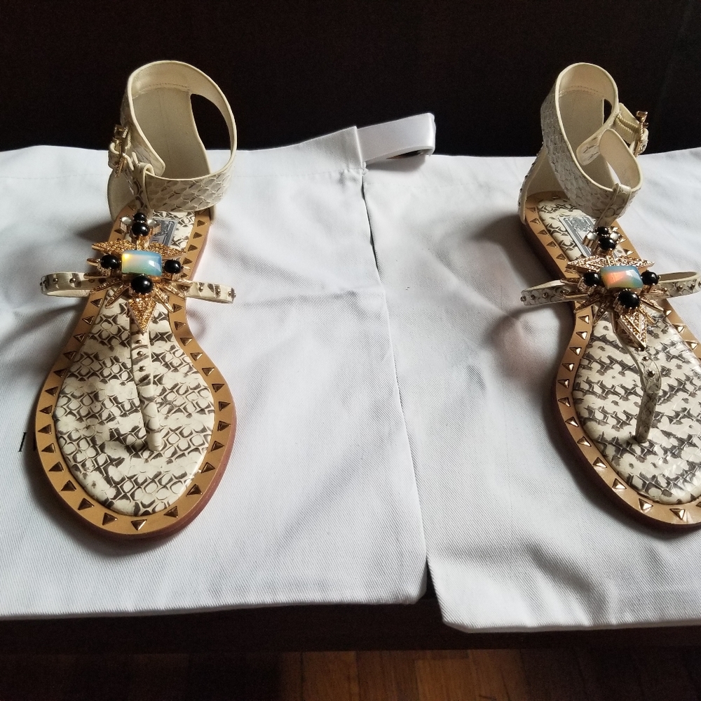 Ivy Kirzhner Babel Crystal Leather Sandal Sz7